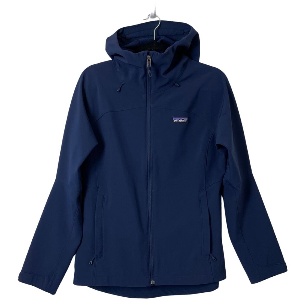 Patagonia Adze Hoody Womens Small Navy Blue Waterproof Jacket Softshell